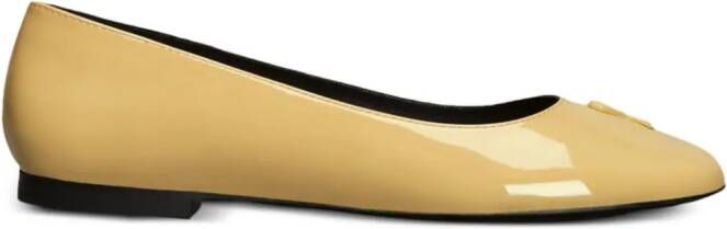 AMI Paris Ami De Coeur leather ballerina shoes Yellow