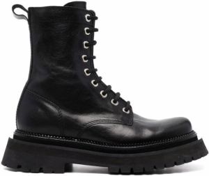 AMI Paris lace-up ridged-sole boots Black