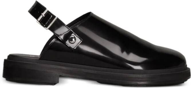 AMI Paris patent-leather slingback sandals Black