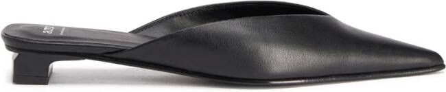 AMI Paris pointed leather mules Black