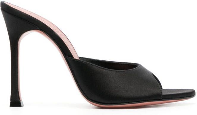 Amina Muaddi Alexa 105mm satin mules Black