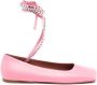 Amina Muaddi Ane leather ballerina shoes Pink - Thumbnail 1