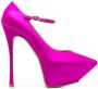 Amina Muaddi Angelica 150mm satin pumps Pink - Thumbnail 1