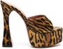 Amina Muaddi Dalida 140mm tiger-print platform mules Brown - Thumbnail 1