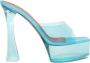 Amina Muaddi Dalida Glass 135mm platform sandals Blue - Thumbnail 1