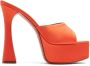 Amina Muaddi Dalida Satin 140mm platform sandals Orange - Thumbnail 1