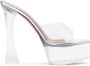 Amina Muaddi Dalida Glass 135mm platform sandals Silver - Thumbnail 1