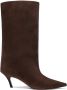 Amina Muaddi Fiona 60mm suede boots Brown - Thumbnail 1
