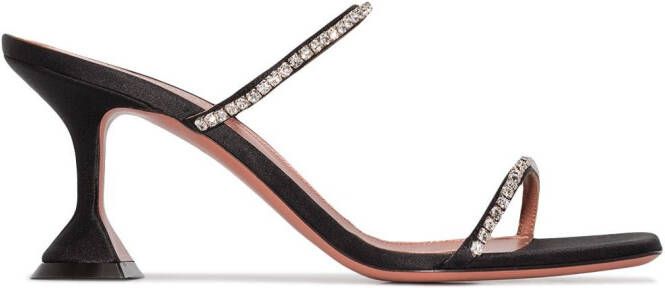 Amina Muaddi Gilda 95mm suede sandals Black