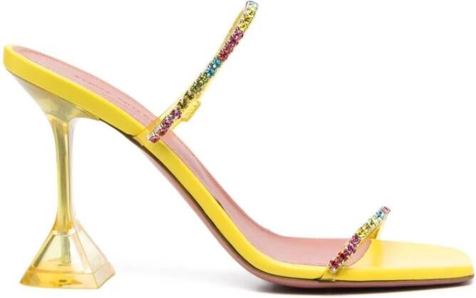 Amina Muaddi Gilda 95 crystal-embellished sandals Yellow
