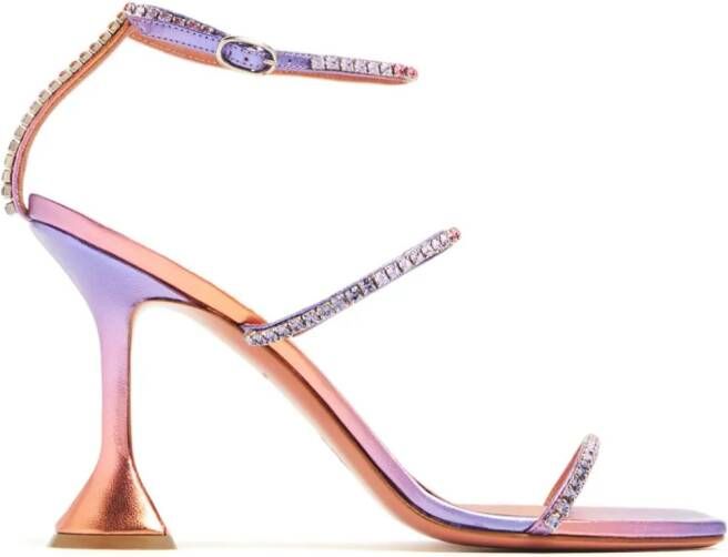 Amina Muaddi Gilda 95mm crystal-embellished sandals Pink