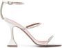 Amina Muaddi Gilda 95mm crystal leather sandals White - Thumbnail 1