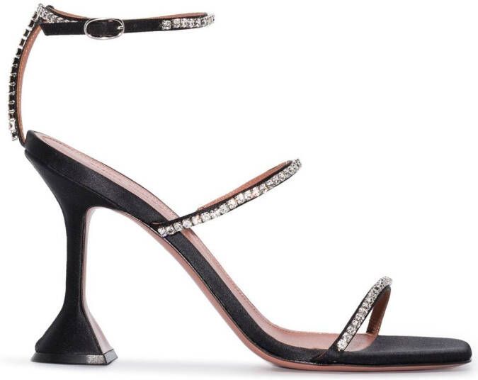 Amina Muaddi Gilda 95mm rhinestone-embellished sandals Black