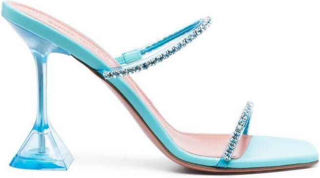Amina Muaddi Gilda crystal-embellished sandals Blue