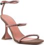 Amina Muaddi Gilda crystal embellished sandals Brown - Thumbnail 1