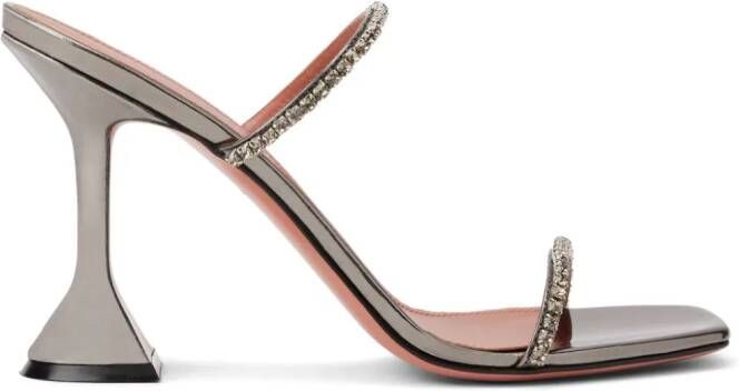 Amina Muaddi Gilda crystal-embellished sandals Grey