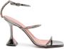 Amina Muaddi Gilda Mirror 95mm leather sandals Silver - Thumbnail 1