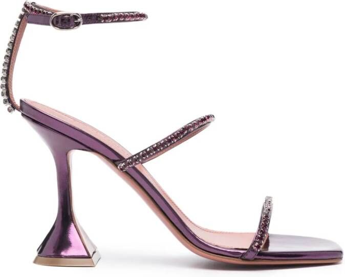 Amina Muaddi Gilda Mirror 95mm sandals Purple