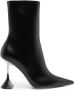 Amina Muaddi Giorgia Glass 95mm leather boots Black - Thumbnail 1