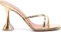 Amina Muaddi Henson cross-strap metallic sandals Gold - Thumbnail 1