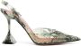 Amina Muaddi Holli Glass 95mm snakeskin-effect pumps Neutrals - Thumbnail 1