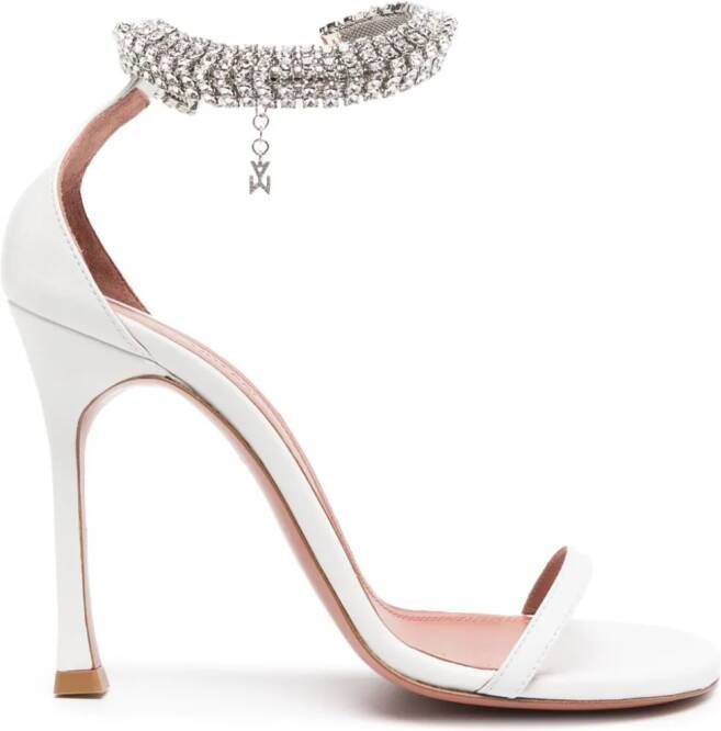 Amina Muaddi Iman 105mm crystal-embellished sandals White