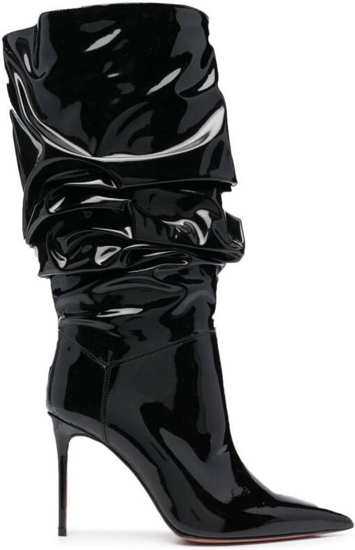 Amina Muaddi Jahleel 95mm leather boots Black