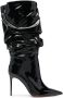 Amina Muaddi Jahleel 95mm leather boots Black - Thumbnail 1