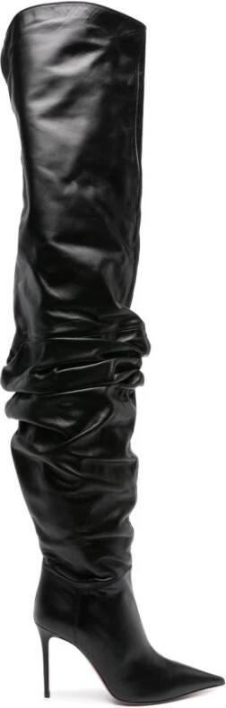 Amina Muaddi Jahleel 95mm thigh-high boots Black