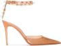 Amina Muaddi Julia 95mm glass PVC pumps Brown - Thumbnail 1