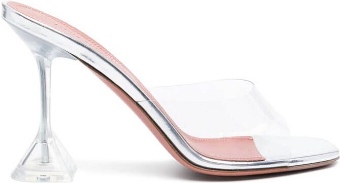 Amina Muaddi Lupita 95mm transparent mules Neutrals