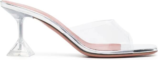 Amina Muaddi Lupita Glass 75mm sandals Neutrals