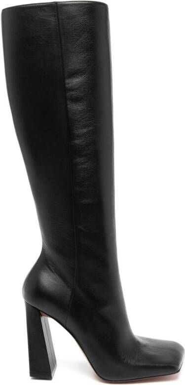 Amina Muaddi Marine 95mm knee-length boots Black