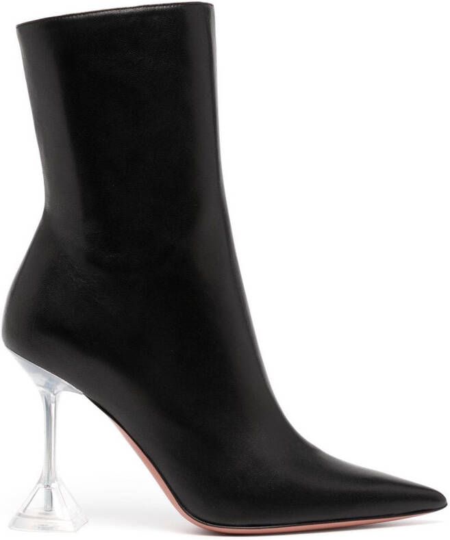 Amina Muaddi pointed-toe 90mm heeled boots Black
