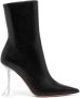 Amina Muaddi pointed-toe 90mm heeled boots Black - Thumbnail 1