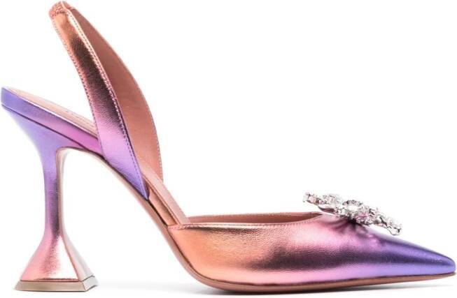 Amina Muaddi Rosie 95mm iridescent-effect pumps Purple