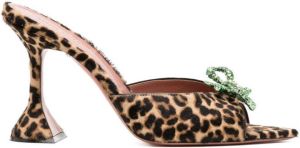 Amina Muaddi Rosie 95mm leopard-print mules Brown