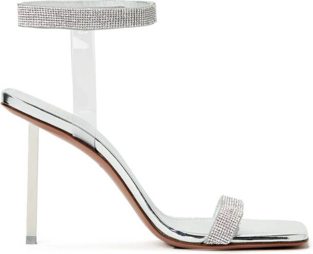 Amina Muaddi Rosie Sling 95 heeled sandals Silver