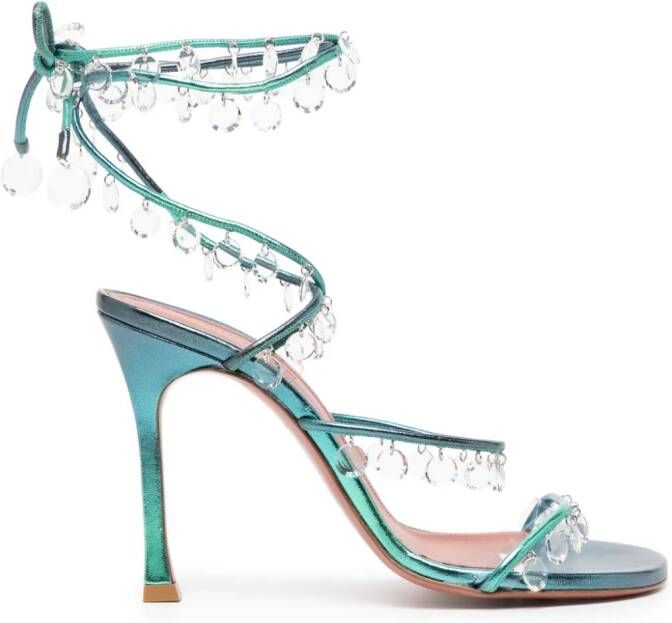 Amina Muaddi Tina 105mm crystal-embellished sandals Blue