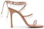 Amina Muaddi Tina 115mm crystal-embellished sandals Brown - Thumbnail 1