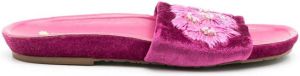 Amir Slama embroidered slides Pink