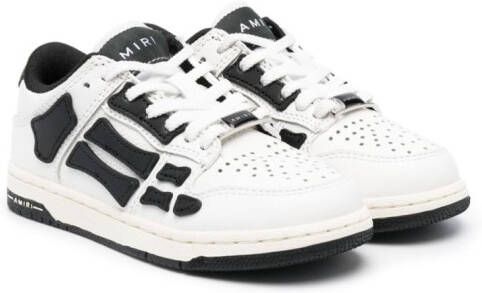 AMIRI KIDS Skeltop panelled leather sneakers White