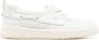 AMIRI monogram-plaque leather boat shoes White - Thumbnail 1