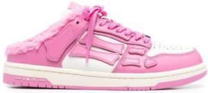 AMIRI shearling-trim suede sneakers Pink