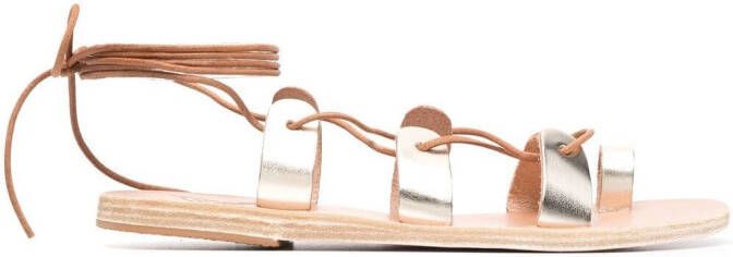 Ancient Greek Sandals Alcyone lace-up sandals Metallic