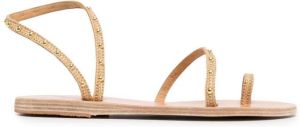 Ancient Greek Sandals Apli Eleftheria embellished sandals Brown