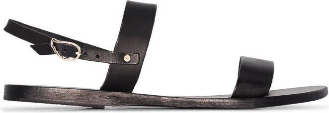 Ancient Greek Sandals Black Clio Leather Sandals