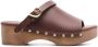 Ancient Greek Sandals buckled leather clogs Brown - Thumbnail 1