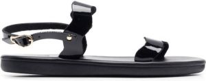 Ancient Greek Sandals Calamos patent slingback sandals Black