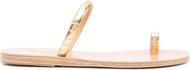 Ancient Greek Sandals crocodile-embossed sandals Gold